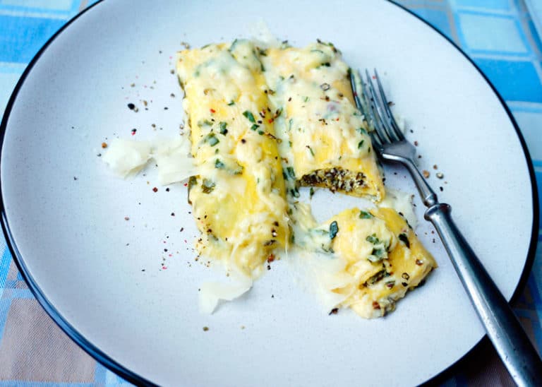 Маникотти с сыром и шпинатом фото