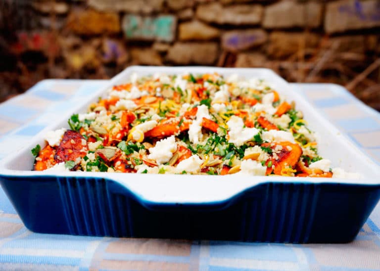 Салат из кус-куса, жареной тыквы и зелени или еще раз о левантийской кухне фото