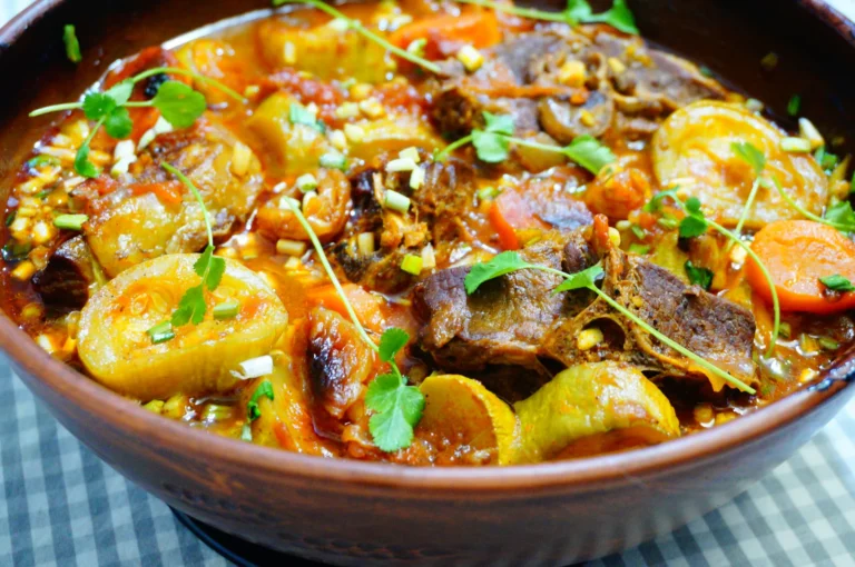 Таджин из баранины с кабачками и курагой